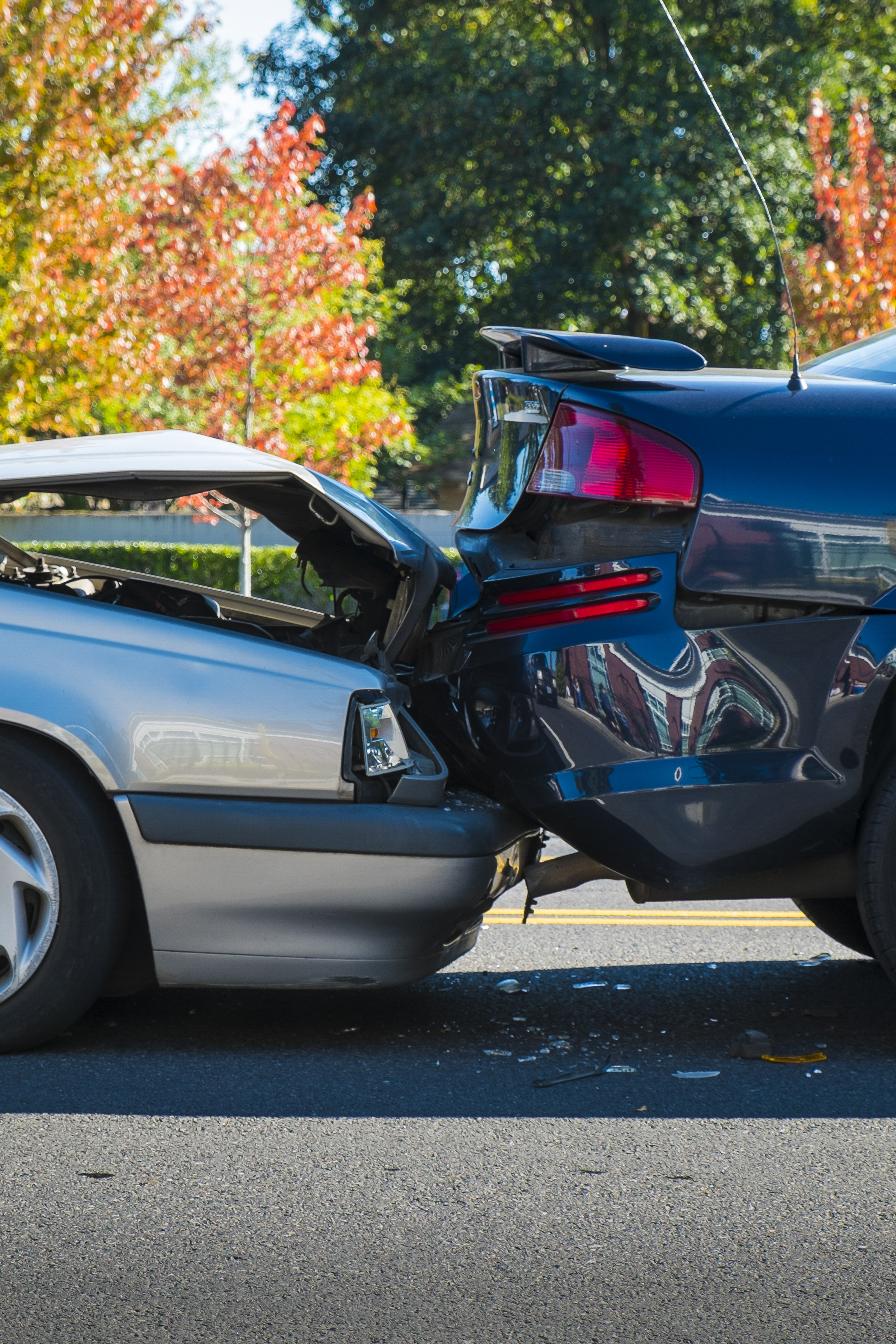 Auto accident involving two cars